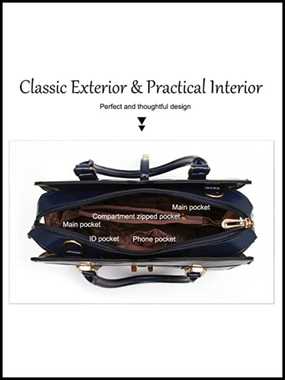 Patent Leather Crocodile Pattern Top Handle Satchel Purse with Crossbody Strap